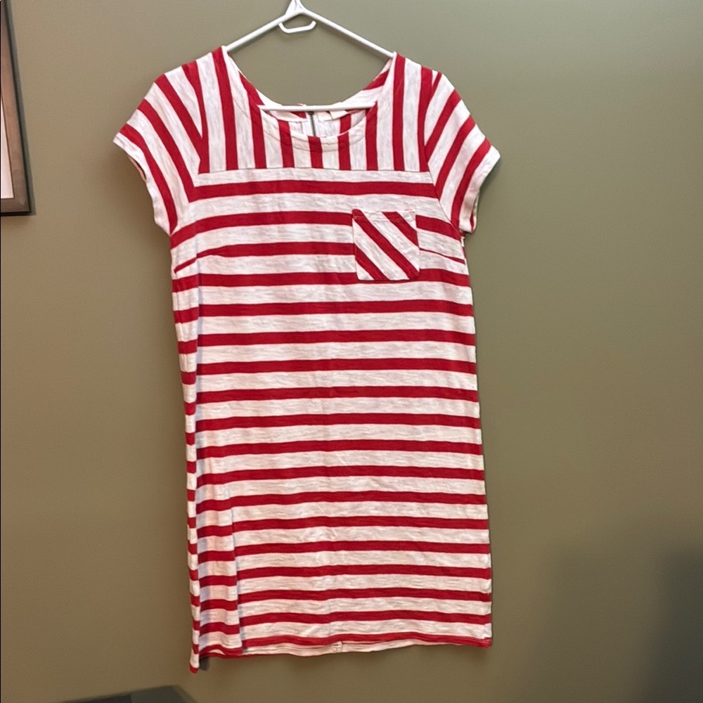 Old Navy Red and White Casual Raglan Sleeve Dress